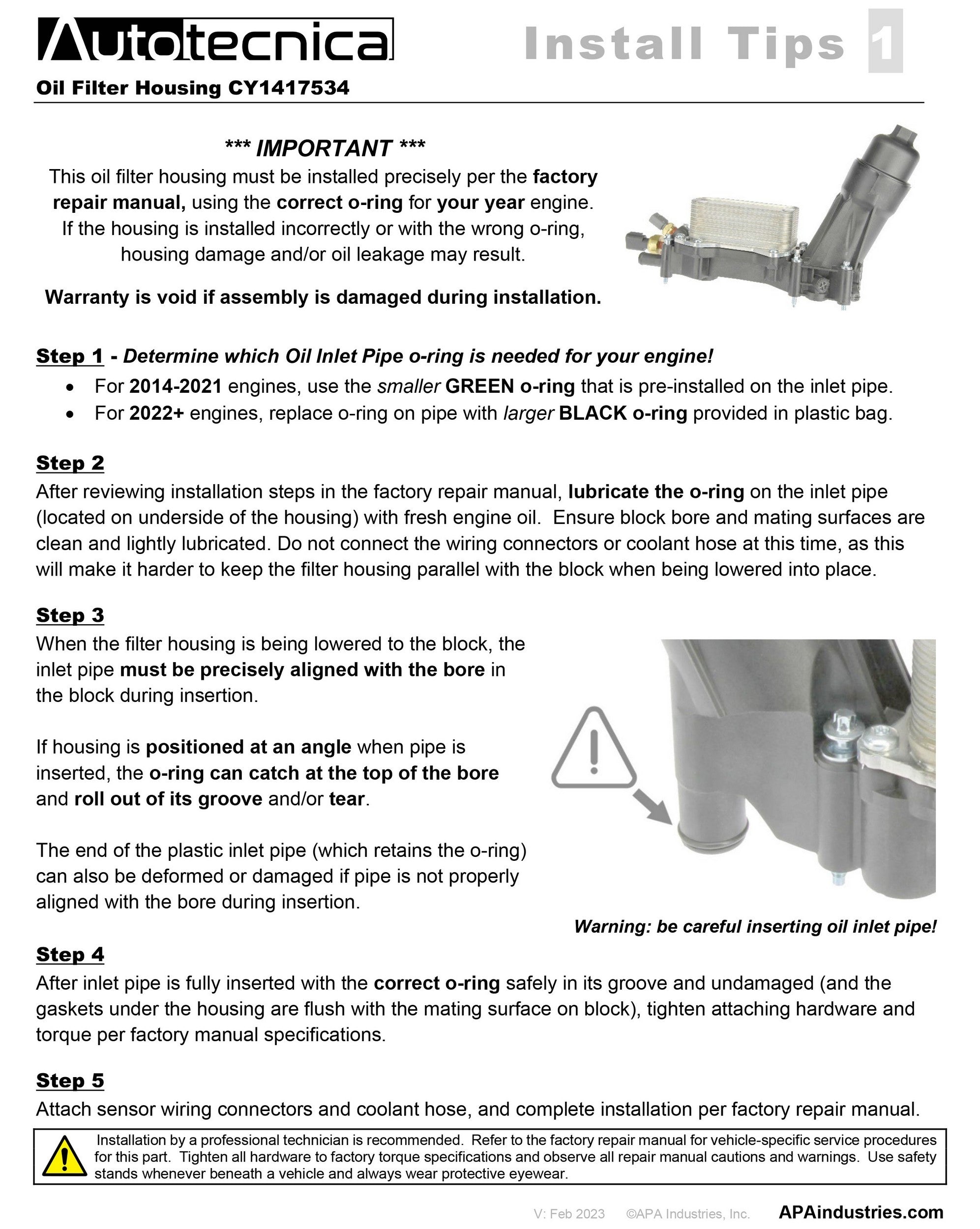 Autotecnica Engine Oil Filter Housing CY1417534