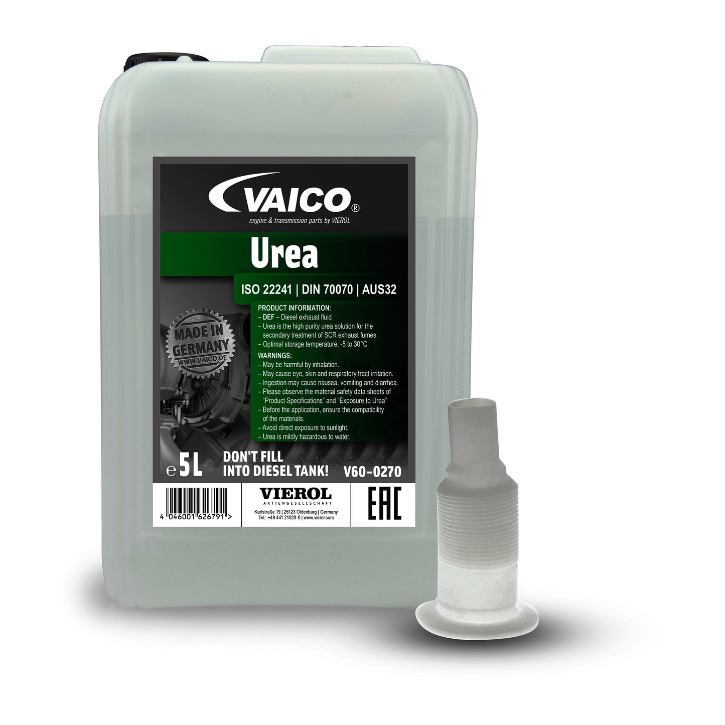 Vaico Diesel Emissions Fluid, Each, D1:V600270, D1S:V60 0270, JP1:9729901174