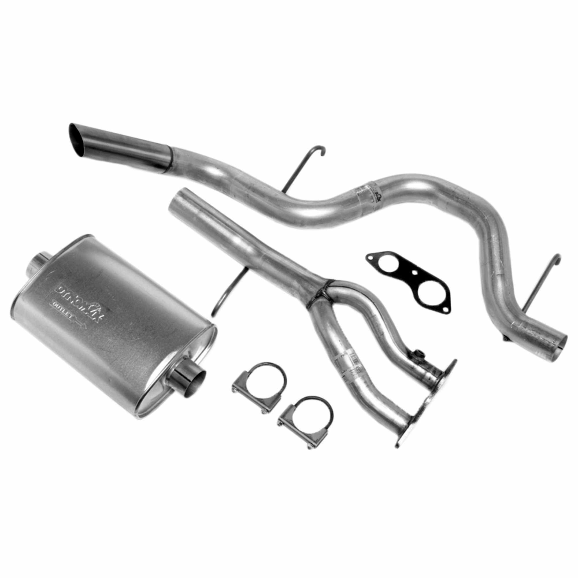 Dynomax Exhaust System Kit - Super Turbo Cat Back System, Aluminized Steel