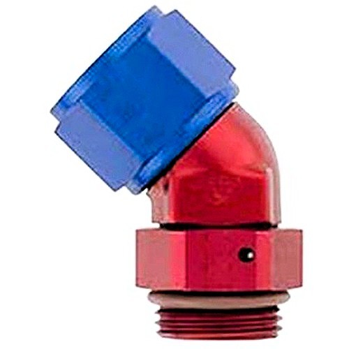 XRP-XTREME RACING PROD. 6AN FM Swivel 45Deg 6AN ORB Forged Alum Red/Blue Fittings Hoses and Valves Fittings and Plugs main image