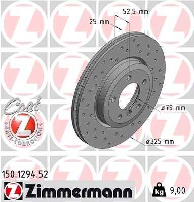 Zimmermann Disc Brake Rotor 150.1294.52