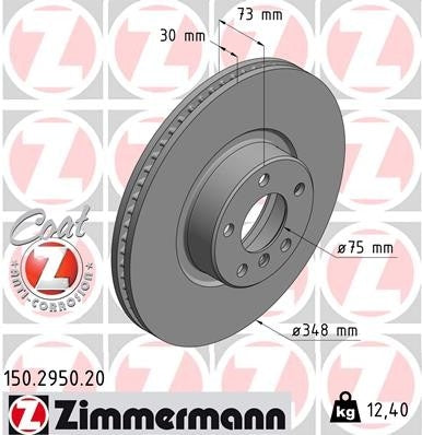 Zimmermann Disc Brake Rotor 150.2950.20