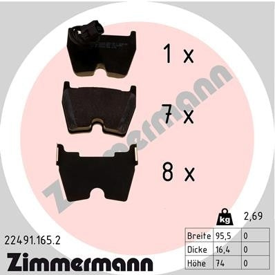 Zimmermann Disc Brake Pad Set 22491.165.2