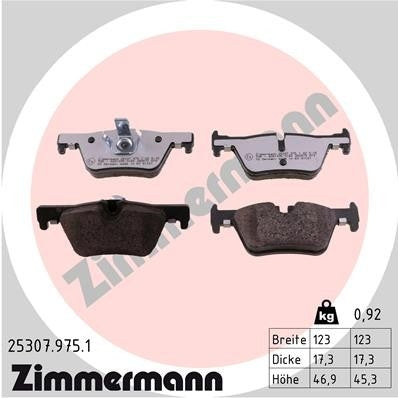 Zimmermann Disc Brake Pad Set 25307.975.1