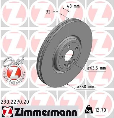 Zimmermann Disc Brake Rotor 290.2270.20