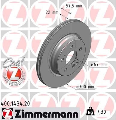 Zimmermann Disc Brake Rotor 400.1434.20
