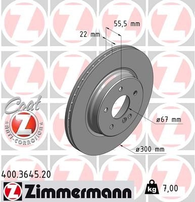 Zimmermann Disc Brake Rotor 400.3645.20