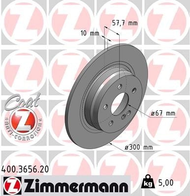 Zimmermann Disc Brake Rotor 400.3656.20