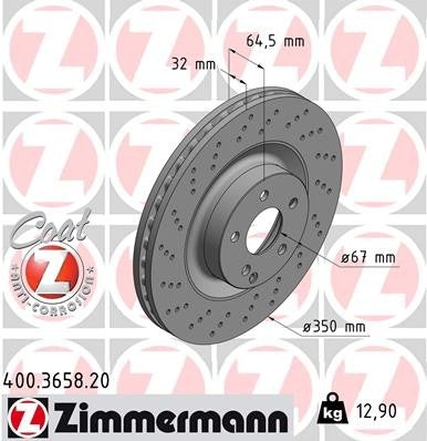 Zimmermann Disc Brake Rotor 400.3658.20