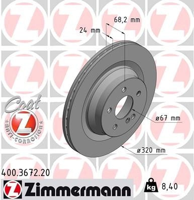 Zimmermann Disc Brake Rotor 400.3672.20