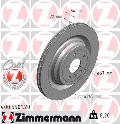 Zimmermann Disc Brake Rotor 400.5501.20