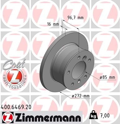 Zimmermann Disc Brake Rotor 400.6469.20