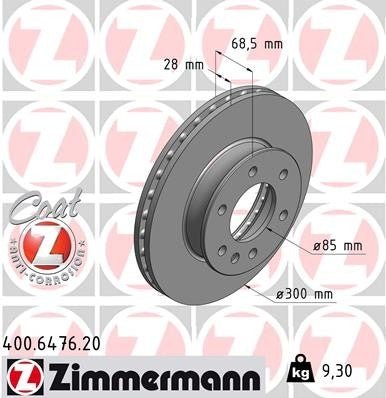 Zimmermann Disc Brake Rotor 400.6476.20