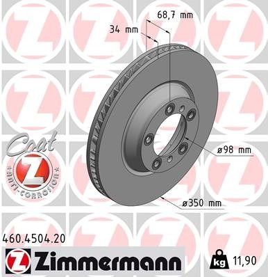 Zimmermann Disc Brake Rotor 460.4504.20