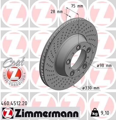 Zimmermann Disc Brake Rotor 460.4512.20