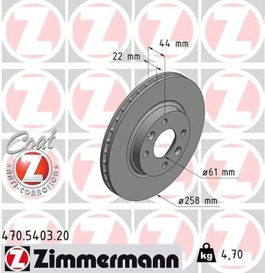 Zimmermann Disc Brake Rotor 470.5403.20