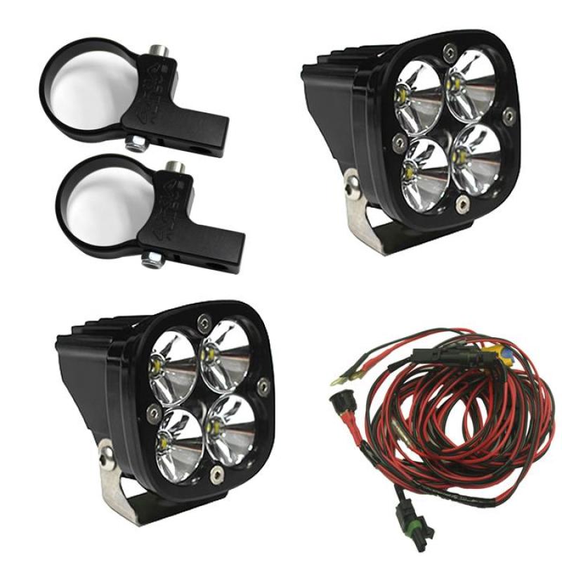 Baja Designs PowerSports Squadron Pro Horizontal Mount Light Kit Driving Combo Pattern Clear - Universal 497105 Photo - Primary