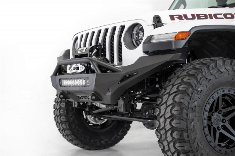 Addictive Desert Designs 2020 Jeep Gladiator JT Stealth Fighter Front Bump w/ Top Hoop & Winch Mount F961692080103 F961692080103 Photo - Mounted