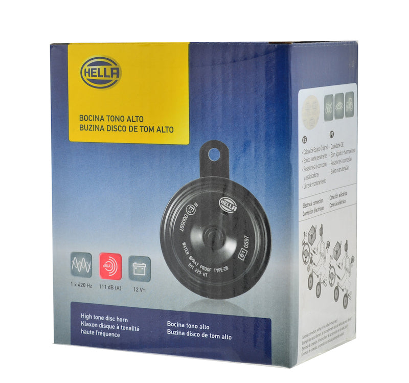 Hella Horn Bx Blk Disc Ht 77Mm 12V Univ 011225102 011225102 Photo - out of package