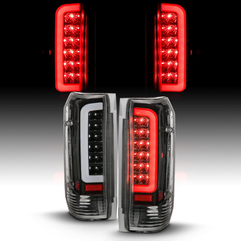 ANZO 1987-1996 Ford F-150 LED Taillights Black Housing Clear Lens (Pair) 311350 311350 Photo - Unmounted
