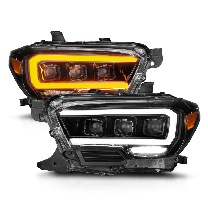 ANZO 16-22 Toyota Tacoma SR/SR5 ONLY Full LED Proj Headlights w/Light Bar Seq. Blk w/Initiation Lgt 111562 111562 Photo - Unmounted