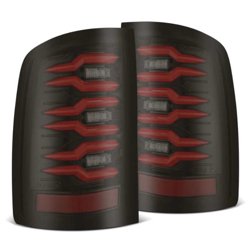 AlphaRex 07-13 GMC Sierra 1500/07-14 2500/3500HD (No Clsc/Dually) Luxx-Series LED Tail Lghts Blk Red 630080 630080 Photo - Primary