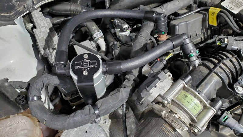 J&L 17-20 Lincoln Continental/MKZ 3.0L EcoBoost Passenger Side Oil Separator 3.0 - Clear Anodized 3079P-C 3079P-C Photo - Mounted