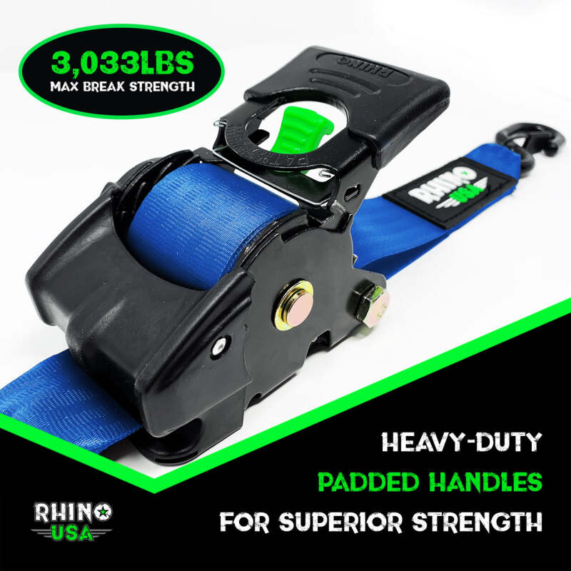Rhino USA Retractable Ratchet Straps (2Pk 2Inx10Ft) Blue TD-RSRE2X10-BLU TD-RSRE2X10-BLU User 2