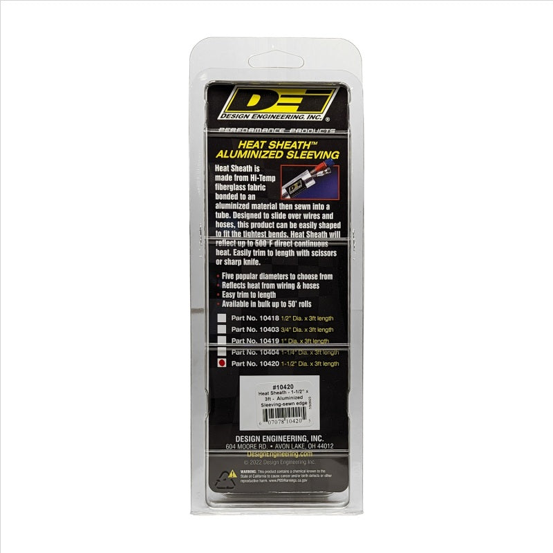 DEI Heat Sheath 1-1/2in I.D. x 3ft - Aluminized Sleeving- Sewn Edge 10420 10420 Photo - Unmounted