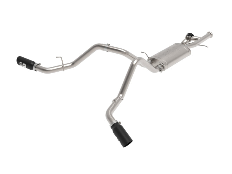 aFe Gemini XV 3in 304 SS Cat-Back Exhaust w/ Cutout 09-18 GM Trucks 4.3L/4.8L/5.3L w/ Black Tips 49-34133-B 49-34133-B Photo - Primary