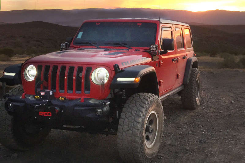 EGR 2018 jeep Wrangler JL SlimLine In-Channel WindowVisors Set of 4 - Dark Smoke 575251 575251 Photo - Mounted