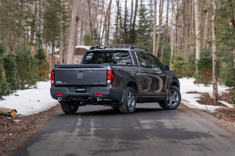 MBRP 21-22 Honda Ridgeline Aluminized Steel 2.5in Cat-Back - Dual Split Rear Exit S5901AL S5901AL Photo - lifestyle view