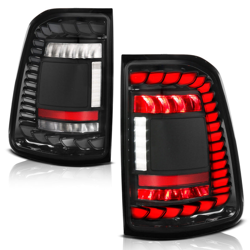 ANZO 19-24 RAM 1500 (Factory Halogen Models) Full LED Tail Lights SeqSig Black - Pair 311480A 311480A User 1