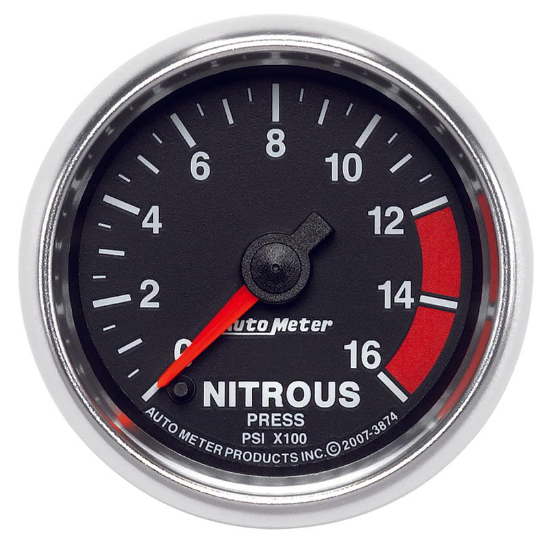 Autometer Gauge, Nitrous Pressure, 2 1/16", 1600psi, Digital Stepper Motor, Gs 3874 Photo - Primary