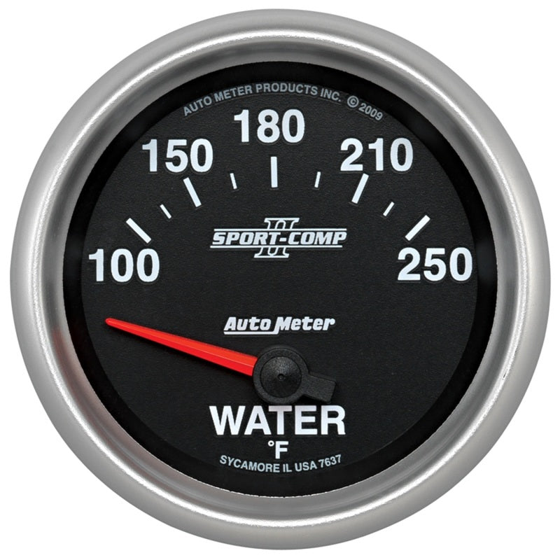 Autometer Gauge, Water Temp, 2 5/8", 100-250 Deg. F, Electric, Sport-Comp II 7637 Photo - Primary