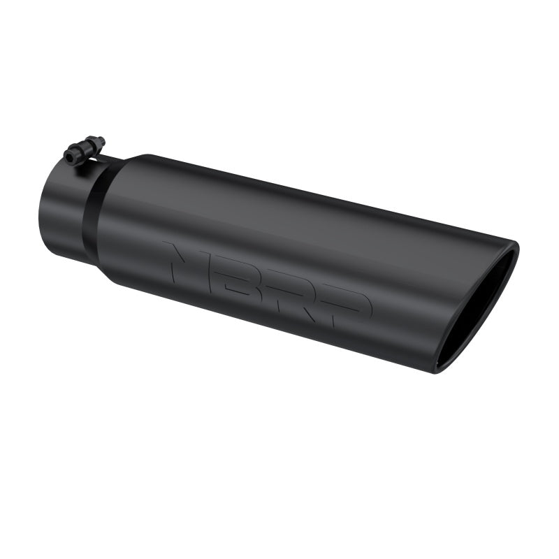 MBRP Universal 5in OD Angled Rolled End 4in Inlet 18in Length Black Finish T5124BLK Photo - Primary