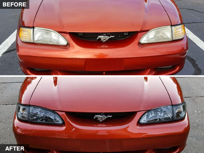 Raxiom 94-98 Mustang Axial Series Cobra Style Headlights- Black Housing (Clear Lens) 49050 49050 Photo - Close Up