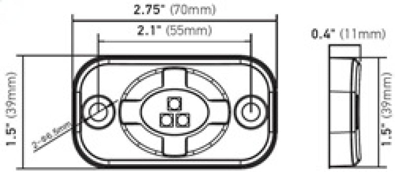 Hella VF RGB Rocker Light 357212001 Technical Drawing
