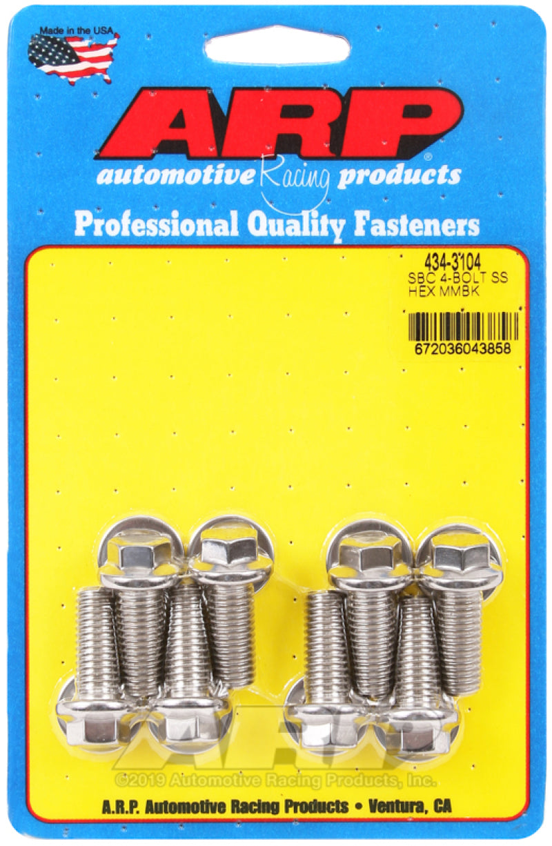 ARP SB Chevy 4-bolt SS Hex Motor Mount Bolt Kit 434-3104 Photo - Primary