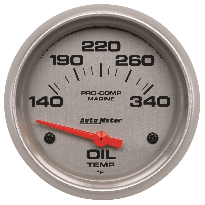 Autometer Gauge, Oil Temp, 2 5/8", 140-300 Deg. F, Electric, Marine Silver 200765-33 Photo - Primary