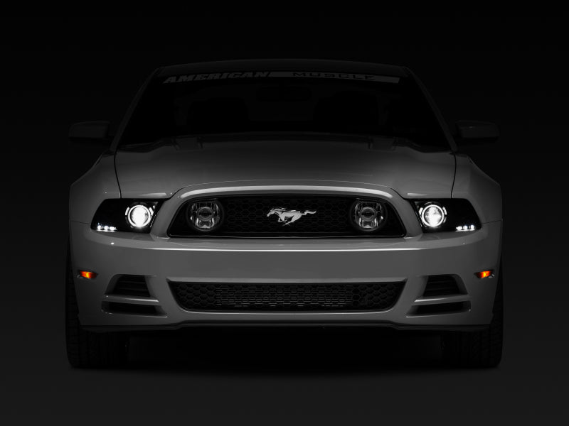 Raxiom 13-14 Ford Mustang w/ Factory HIDLED Halo Projector Headlights- Black Housing (Smoked Lens) 49170 49170 Photo - Close Up