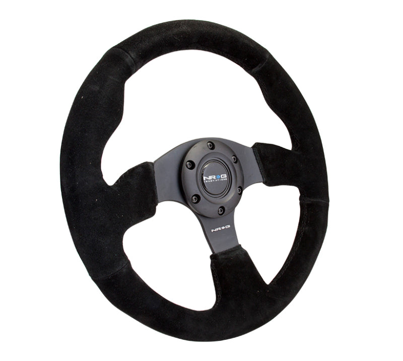 NRG Reinforced Steering Wheel- Suede Steering Wheel 320mm w/ Black Stitch RST-012S Photo - Primary
