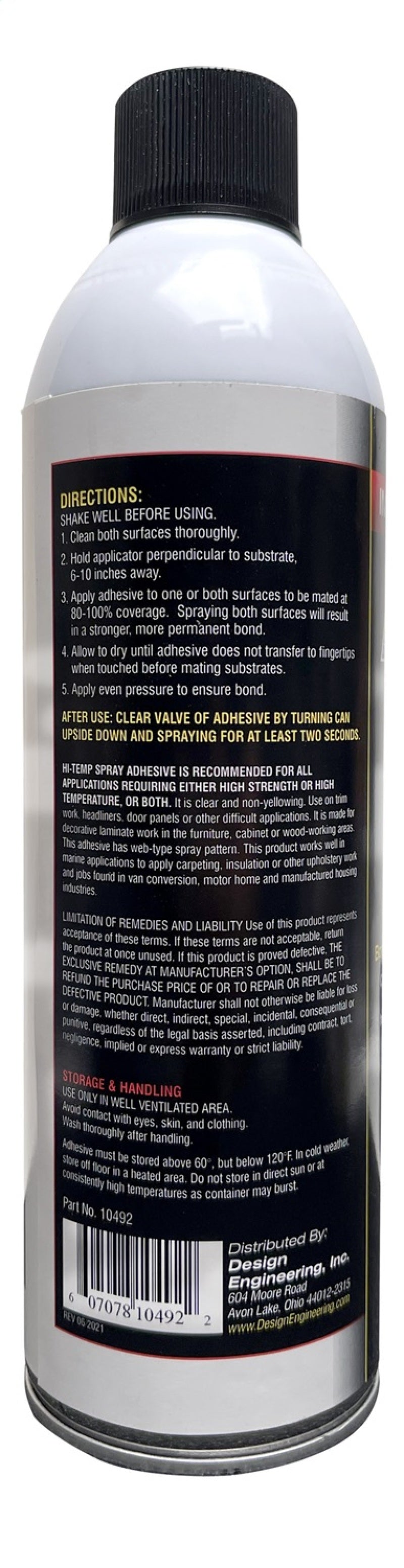 DEI Hi Temp Spray Adhesive 13.3 oz. Can (Improved Formula) 10492 10492 Photo - Unmounted