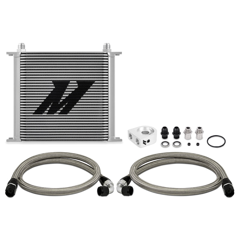 Mishimoto Universal Oil Cooler Kit 34-Row Silver MMOC-U34SL MMOC-U34SL Photo - Primary