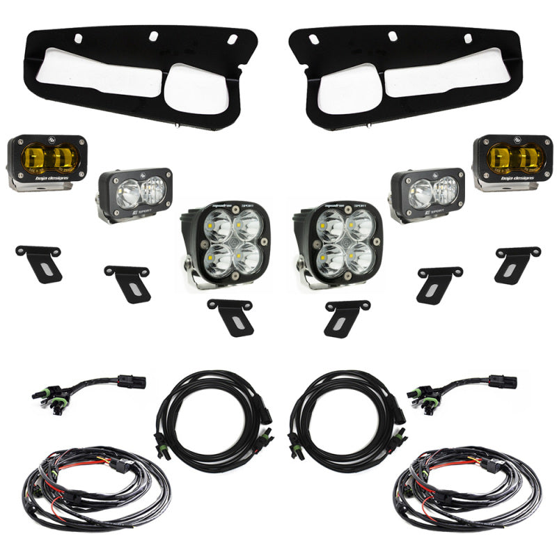Baja Designs 21-22 Ford Bronco w/Steel Bumper S2 SAE Sportsmen Fog Pocket Light Kit - Amber 448178 448178 User 1