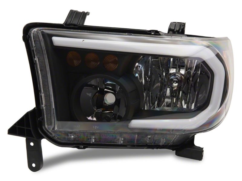 Raxiom 07-13 Toyota Tundra Axial Series Headlights w/ SEQL LED Bar- Blk Housing (Clear Lens) TU16005 TU16005 Photo - Close Up