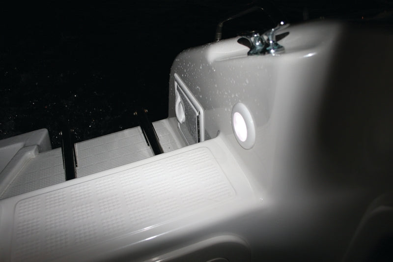 Hella '0500 Series' Slim Line White 12V DC Round Soft LED Courtesy Lig 980500041 Photo - Mounted