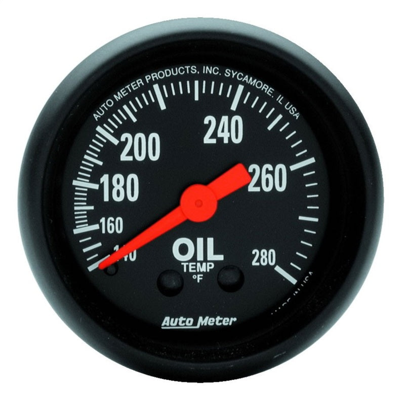 Autometer Gauge, Oil Temp, 2 1/16", 140-280 Deg. F, Mechanical, Z-Series 2609 Photo - Primary