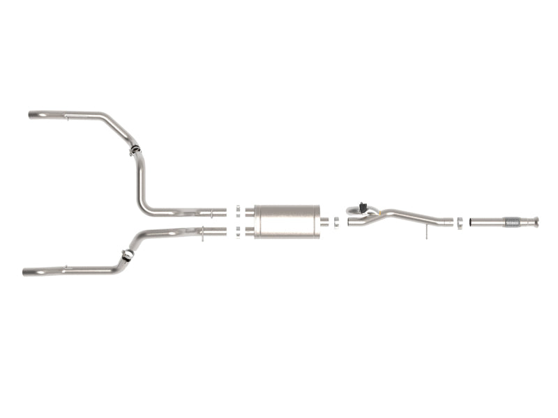 aFe Gemini XV 3in 304 SS Cat-Back Exhaust w/ Cutout 19-21 GM Silverado/Sierra 1500 V8 49-34138 49-34138 Photo - Unmounted