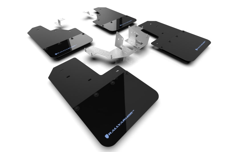 Rally Armor 21-22 Ford Bronco (Plstc Bmpr - NO Rptr/Sprt - NO RR/RB) Blk Mud Flap w/Area Blue Logo MF85-NO-PL-ABL MF85-NO-PL-ABL Photo - Primary